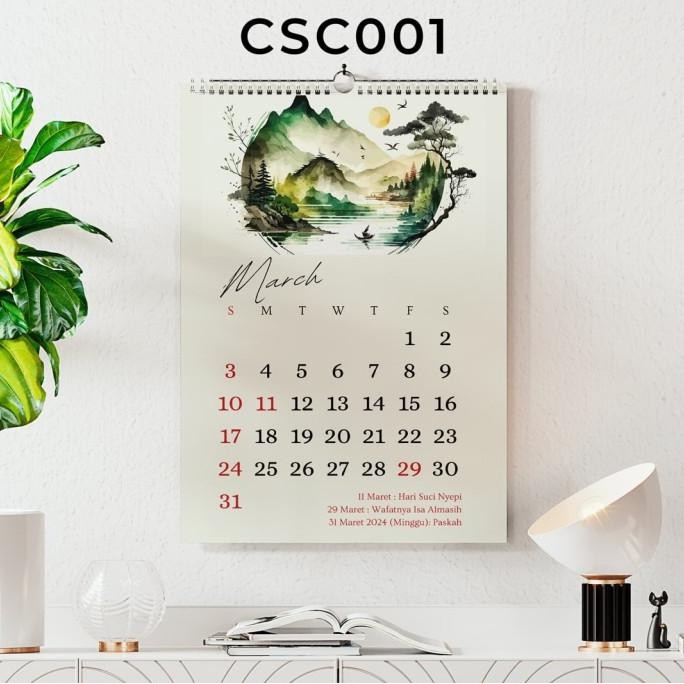 

Kalender Aesthetic 2024 Kalender Dinding Calender Spiral Chinese Style Kualitas Premium