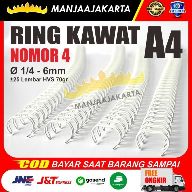 

Kawat Spiral Kalender A4 Ukuran 1/4 No 4 Ring Kawat Jilid Spiral Wire Kualitas Premium