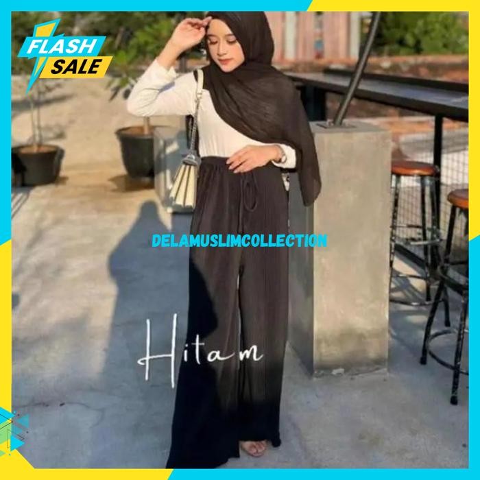KULOT LIDI TALI WARNA HITAM BAHAN IMPORT TEBAL SUPER PREMIUM BY DELA MUSLIM COLLECTION PALING DICARI