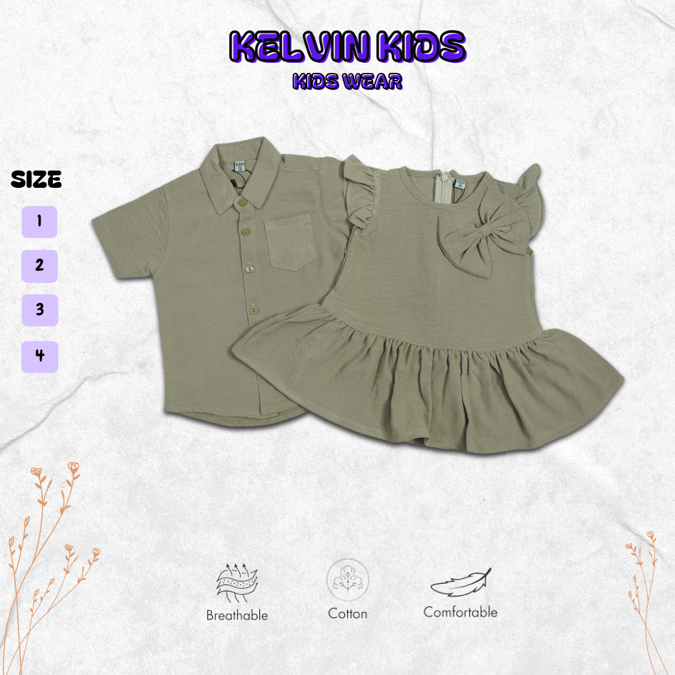 Kaos Polo Promo 11.11 Kemeja & Dress Anak Couple Baju Anak Baju Bayi Couple Anak Kelvin Kids usia