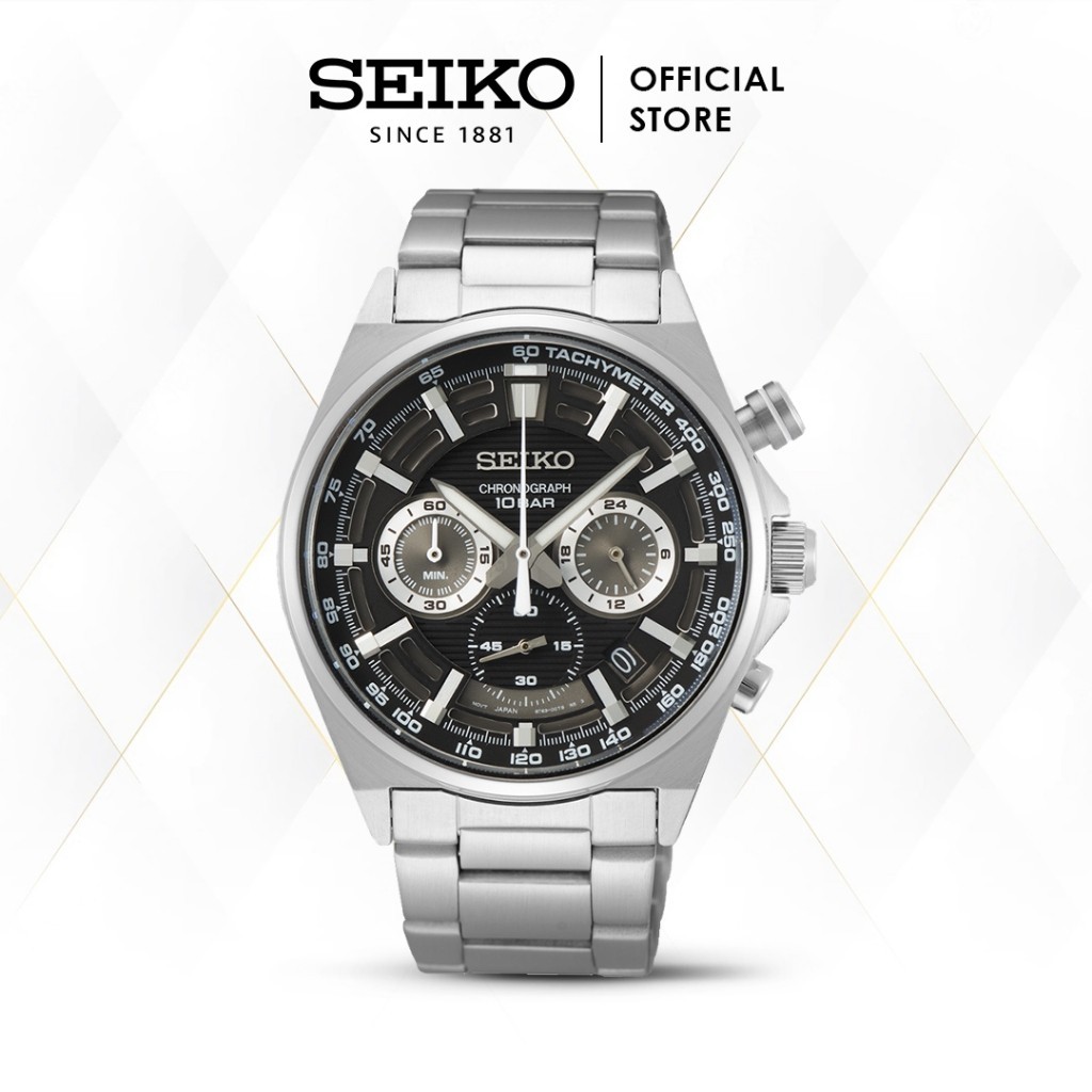 Jam Tangan Pria Seiko Chronograph SSB397P1 SSB397 Hitam Stainless