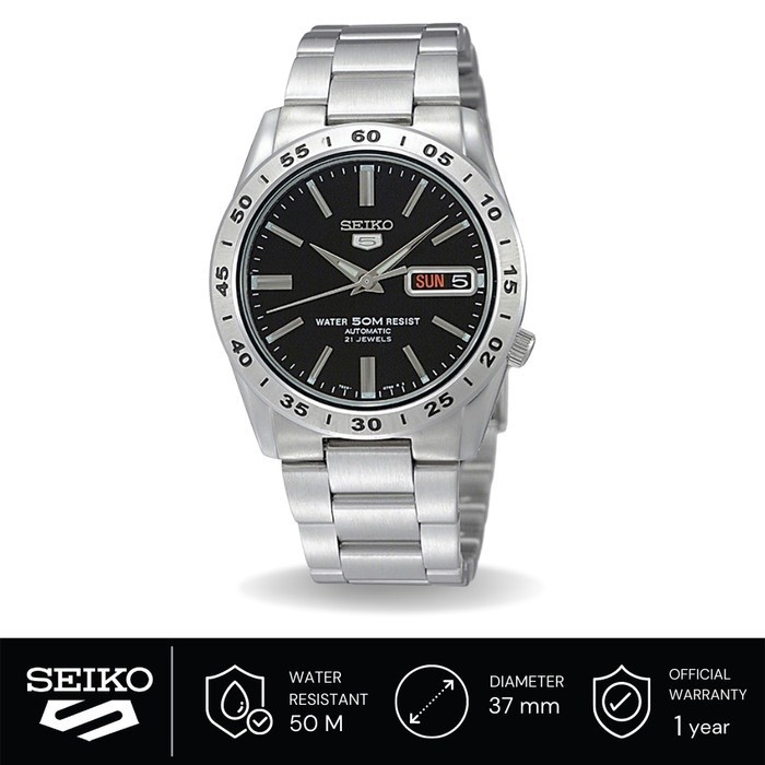Jam Tangan Pria Seiko 5 Automatic Stainless Black SNKE01K1 Original