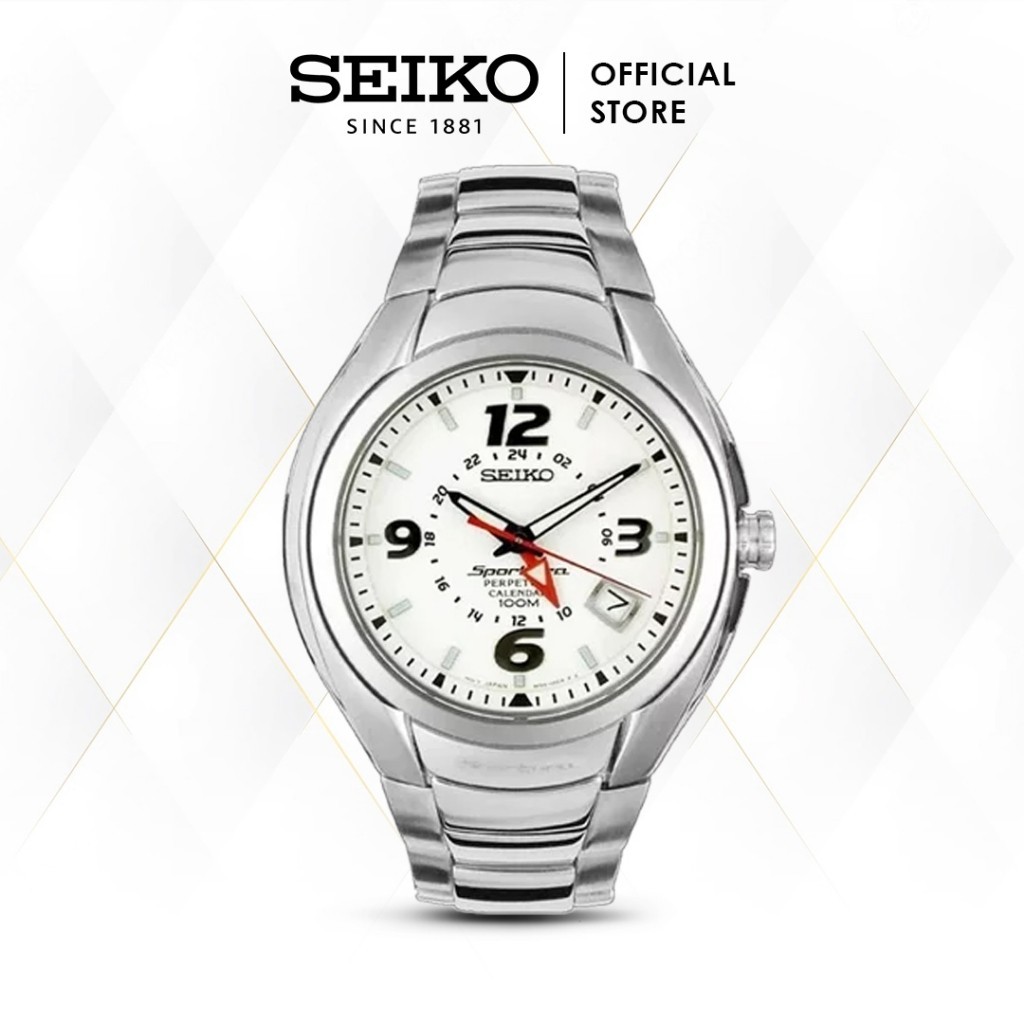 Jam Tangan Pria Seiko Sportura Quartz Perpetual Stainless Steel SLT071 Original