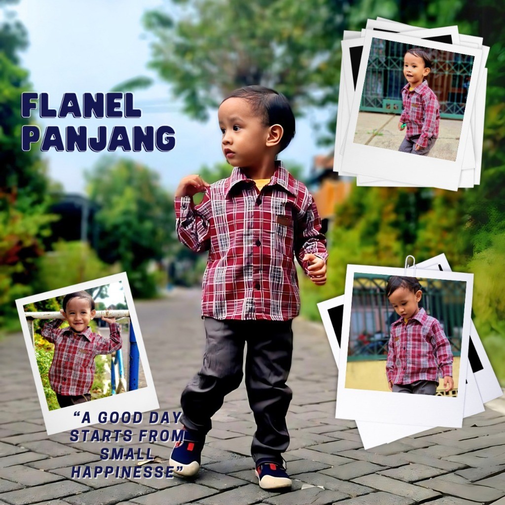 Baju Anak Casual KIYOSI Kemeja Anak Flanel Laki-Laki Lengan Panjang 1-6 Tahunan (5)
