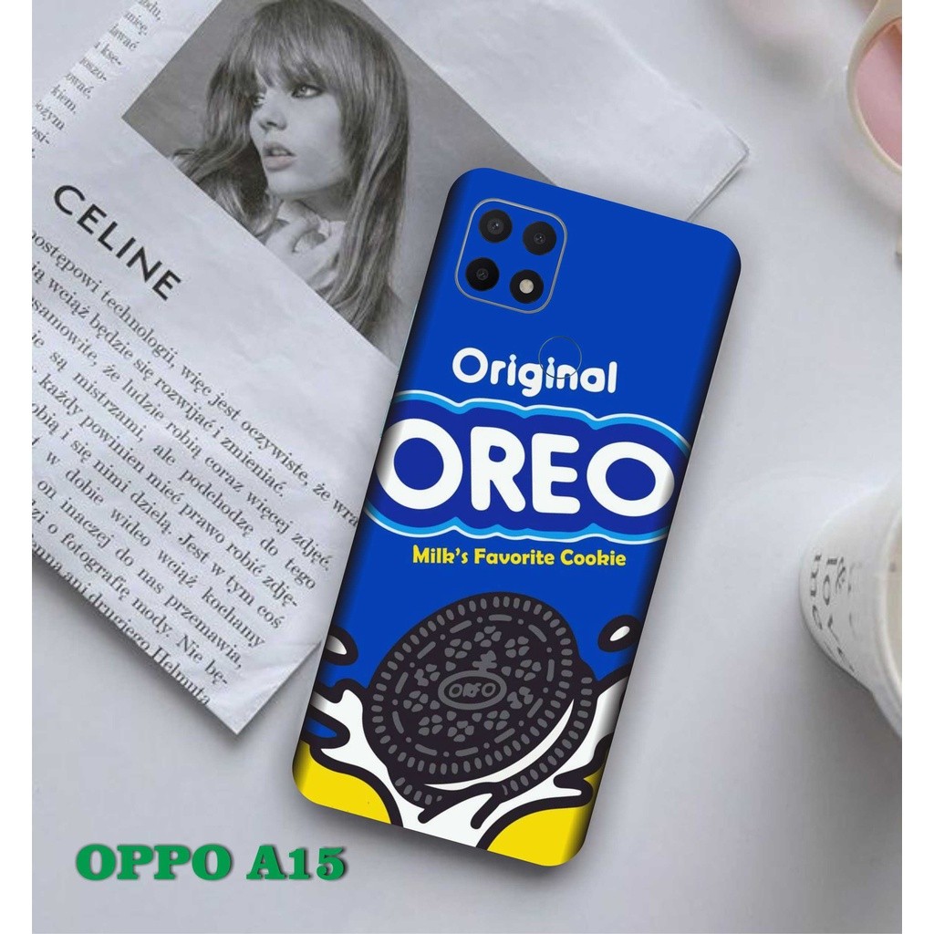 Oppo A15s Garskin/Stiker Case Bisa Custom Motif - 2Pcs