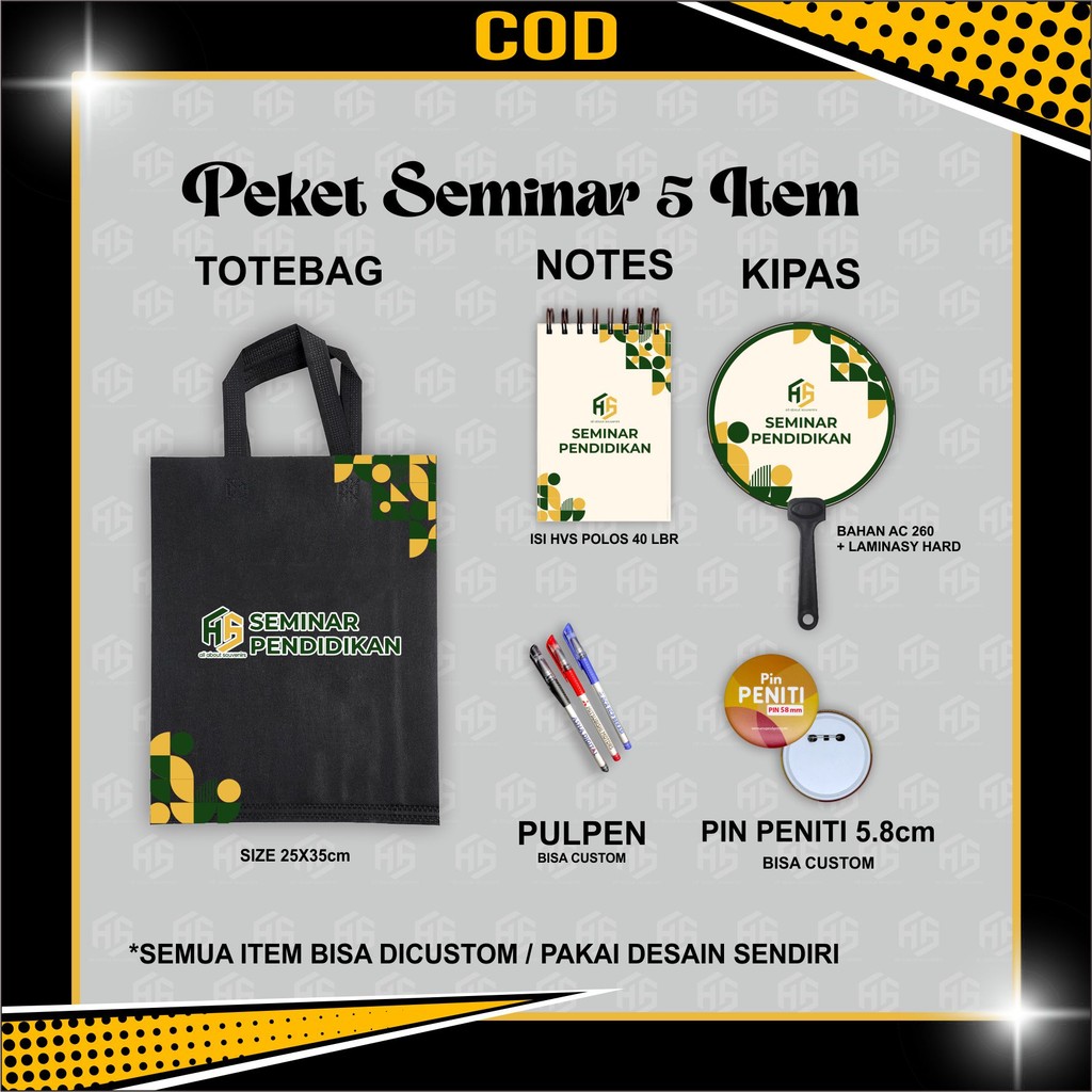 Paket Seminar | COD | Free Ongkir | Souvenir | Goodiebag | Pulpen | Notes | Notebook | Murah | Custo