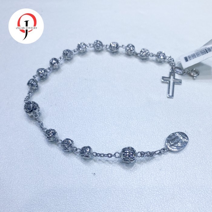 Gelang Emas Putih Rosario 750 17 Karat Bunda Maria