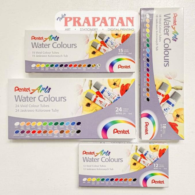 

Pentel Watercolor Set Tube 5Ml | Cat Air Set Original Dan Terpercaya