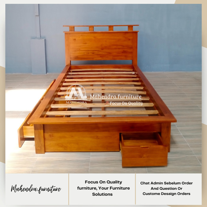 Dipan Tempat tidur Anak laci kayu Jati Minimalis Divan tempat Tidur 120x200 Laci Kayu Jati
