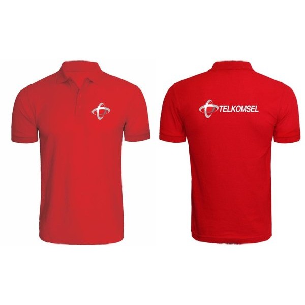 Kaos Polo Shirt Baju Kerah Distro TELKOMSEL polos custom indonesia *