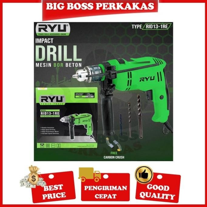 Tekiro Ryu Rid 13-1 Re Impact Drill Mesin Bor Beton Listrik Kayu Besi Original Dan Terpercaya