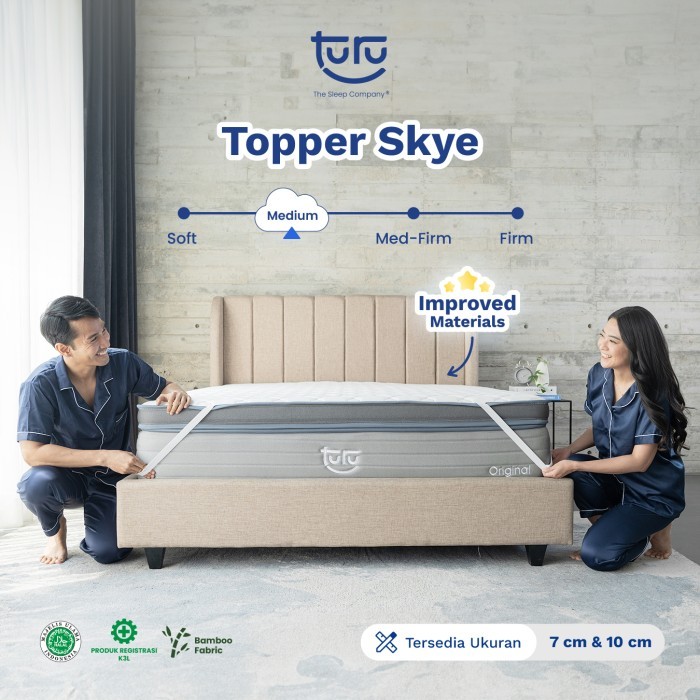 Mattress Topper TURU Skye, Pelapis Penambah Tinggi Kasur, Empuk