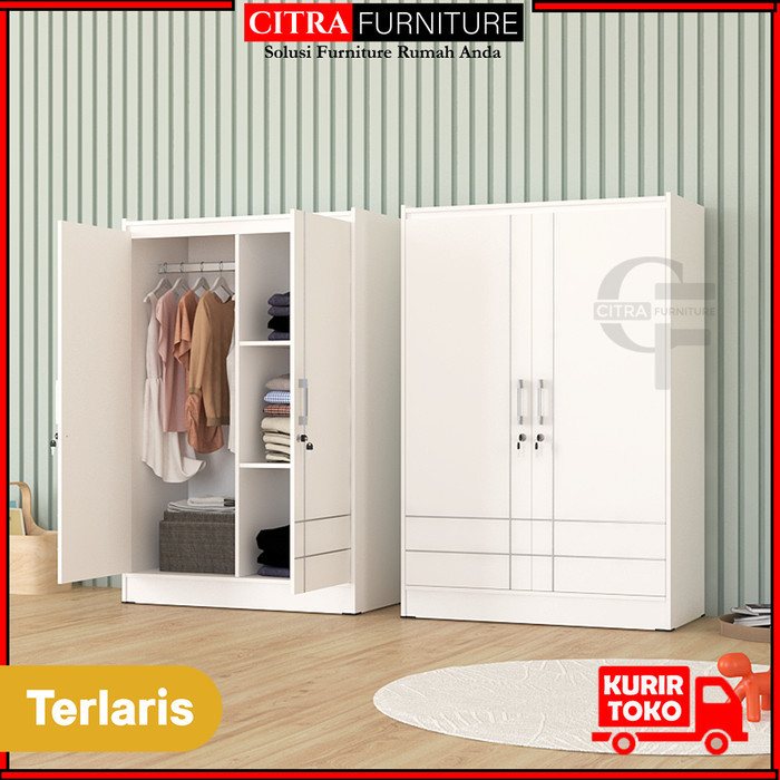 Lemari Pakaian anak 2 pintu Minimalis Kecil PendekGRAVER LA 055