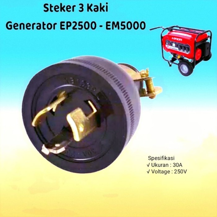 STEKER COLOKAN GENSET 3 KAKI PLUG LOCKING GENERATOR