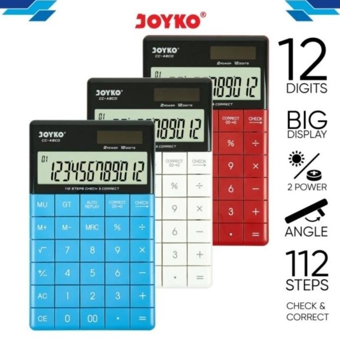 

JOYKO CC48 CO CHECK CORRECT CALCULATOR - Kalkulator Meja Color CC 48CO LTF
