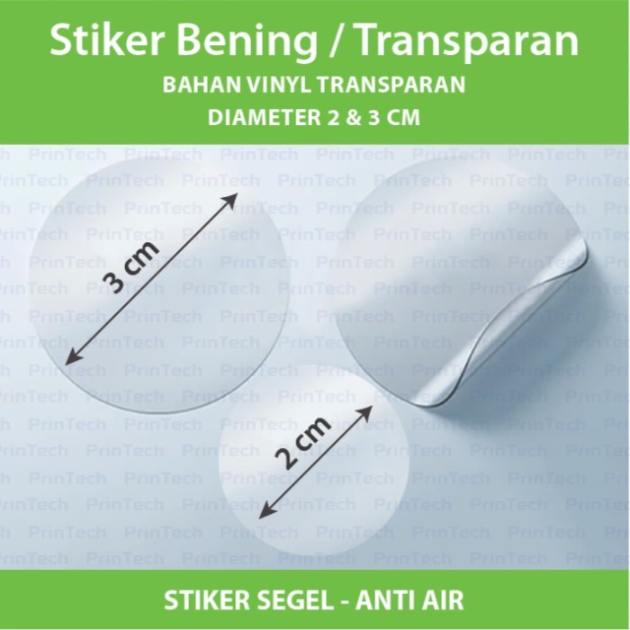 

Stiker Transparan Bening Polos Bulat Stiker Segel / Label 2 cm