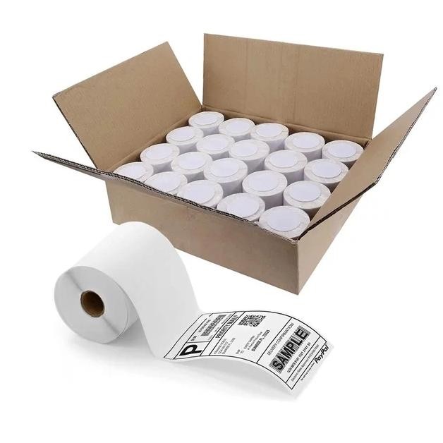 

fgk-24 Label Thermal 100 X 150 Isi 500 pcs Kertas Sticker Barcode A6 Termal Stiker 100x150mm Awb Premium