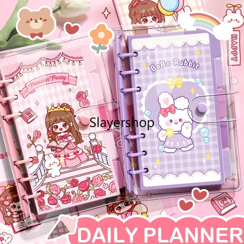 

fx-23 Buku binder A6 aesthetic Buku tulis karakter lucu Spiral notebook loose-leaf cute korea Buku catatan diary DIY Daily planner scrapbook jurnal motif kartun imut Berkualitas