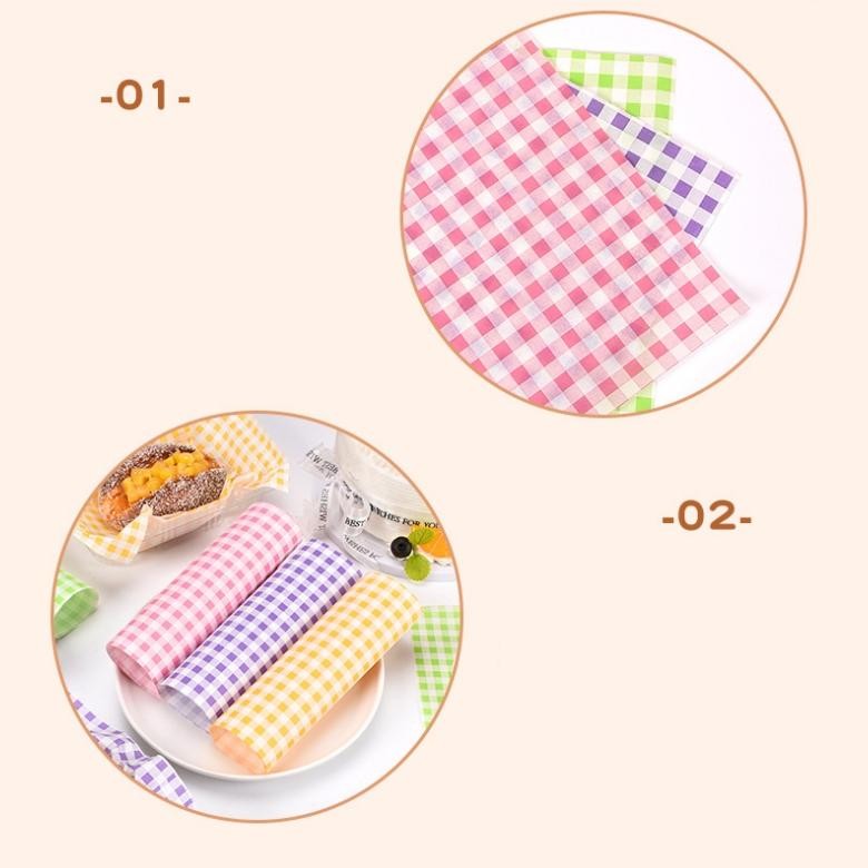 

VD08 100Pcs Wax Paper Sandwich Wrapping Paper Kertas Greaseproof Kertas Penggoreng Udara Sale