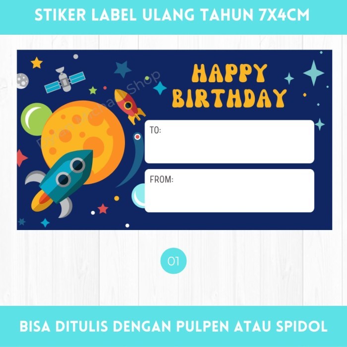 

Sticker happy birthday stiker ucapan ulang tahun stiker kado gift tag