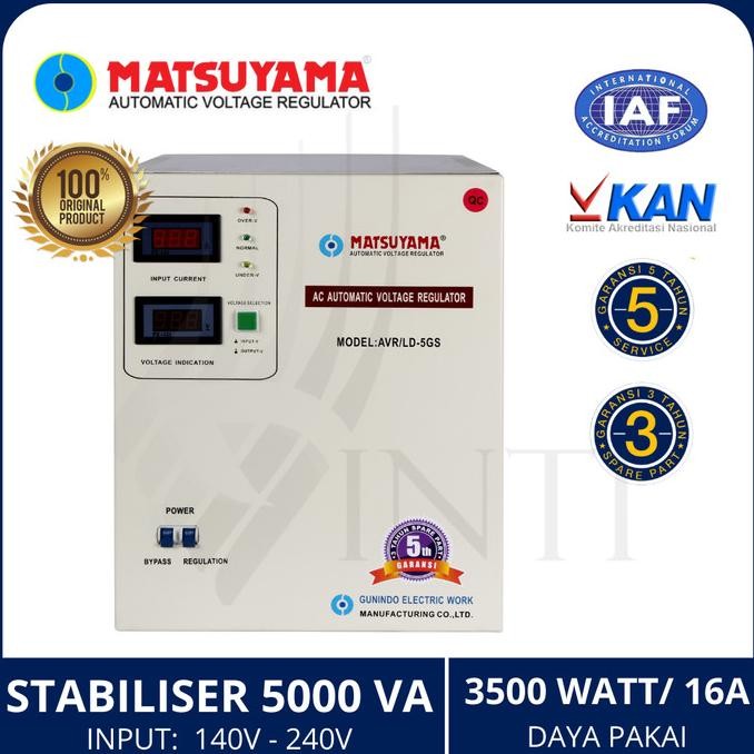 STABILIZER MATSUYAMA 5000 WATT 5 KVA STAVOLT STABILISER AVR/LD-5GS ORIGINAL DAN TERPERCAYA