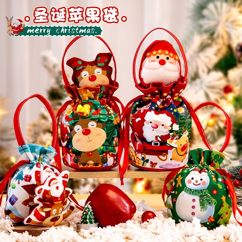 

Christmas Gift Apple Bag Santa Claus Snowman Elk Christmas Eve