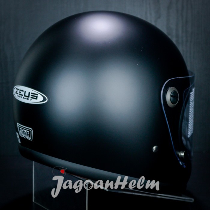 Zeus Helm Zs816E Vintage Black Doff Retro Zs 816E Classic Zs-816E
