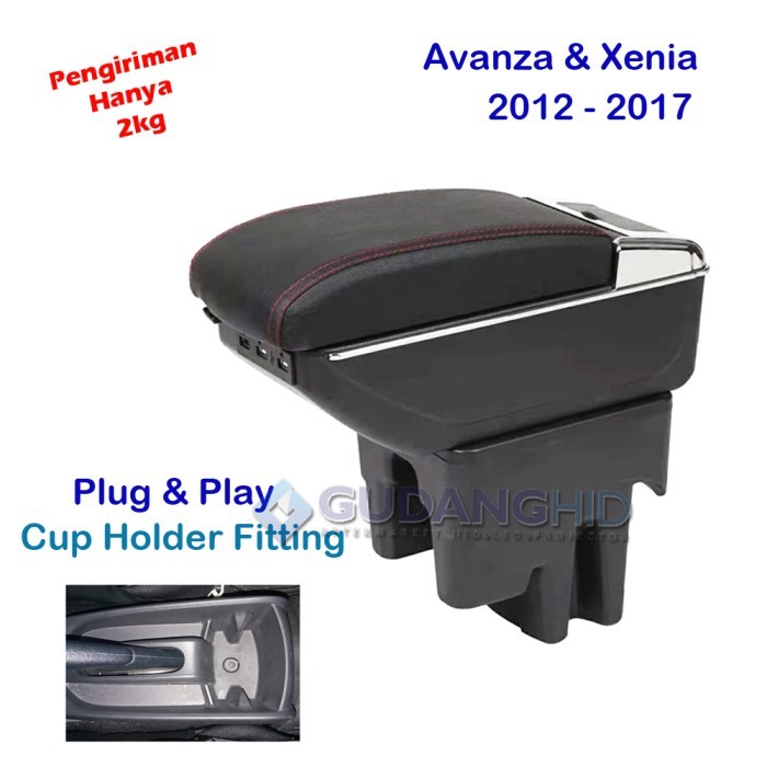Armrest Mobil Toyota Avanza Daihatsu Xenia 7 Usb Port Charger + Led Terlaris