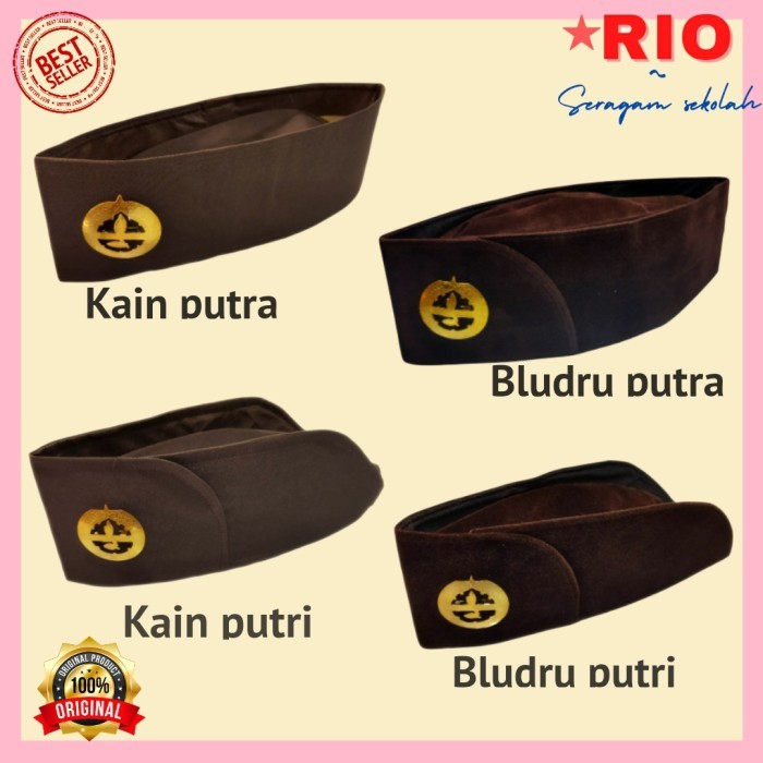 BERKUALITAS TOPI PRAMUKA PEMBINA PUTRI+EMBLIM