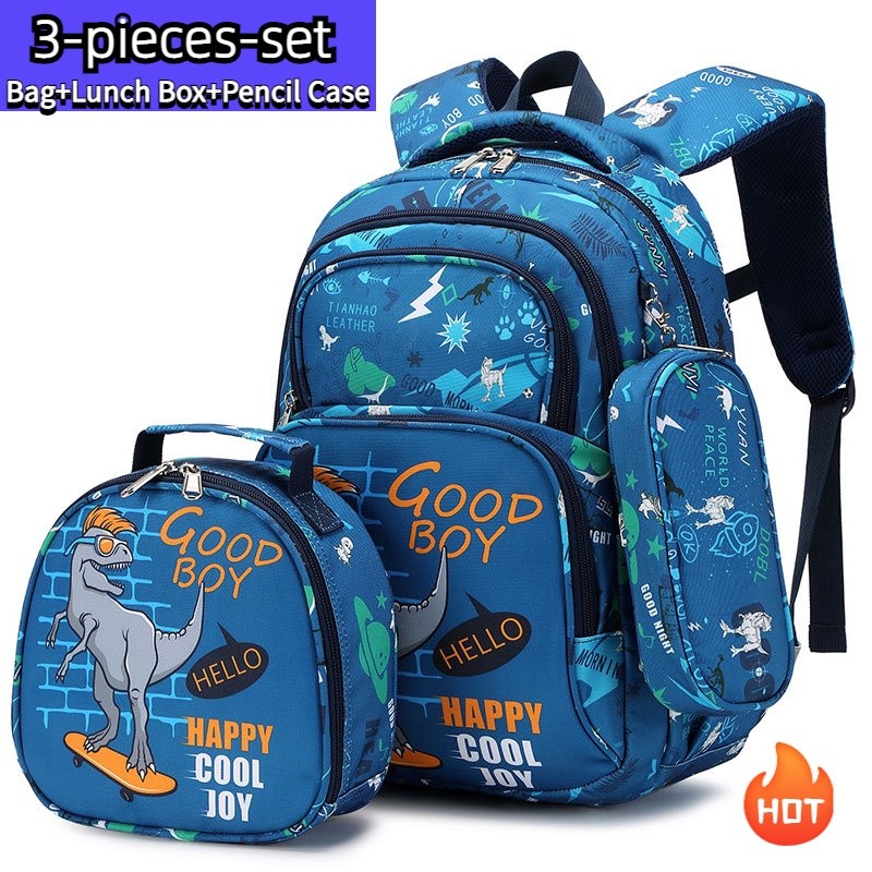 

Tas sekolah 3 pcs Set Untuk Tempat Pensil Siswa Sekolah Dasar Tas Ransel Anak Laki-laki Tas Tangan Dinosaurus Kelas 1-3 |p4oYVtp2|