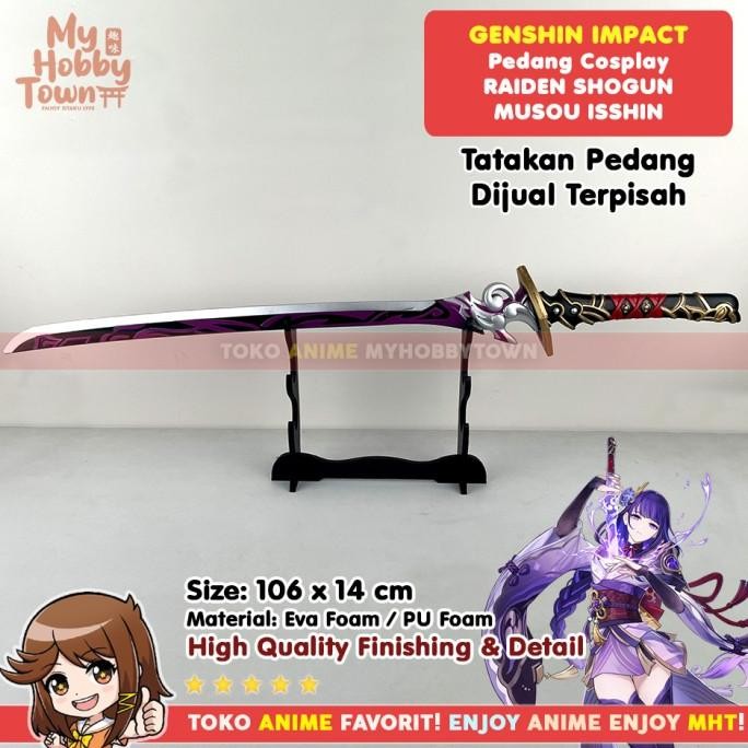 Replika Pedang Genshin Impact Musou Isshin Raiden Shogun Baal Cosplay