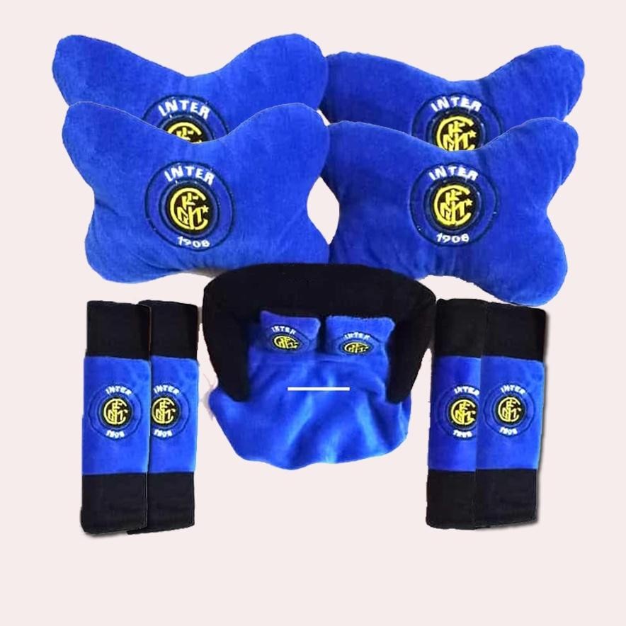 COD AKSESORIS BANTAL MOBIL MOTIF INTERMILAN INTER MILAN SET 9PCS BANTAL JOK lea