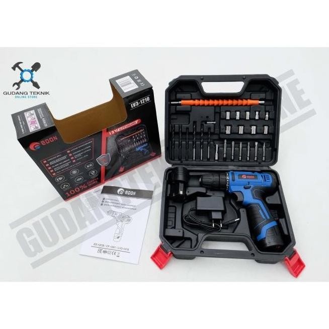 Bor Cordless Edon LV3-1210 / Mesin Bor Baterai Edon 12V Cordless Drill