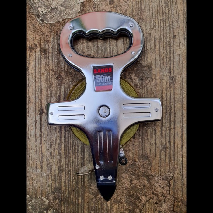 

newgan!! METERAN TANCAP TANAH 50M SANDS BESI ROLL MEASURING TAPE STEEL 50 METER