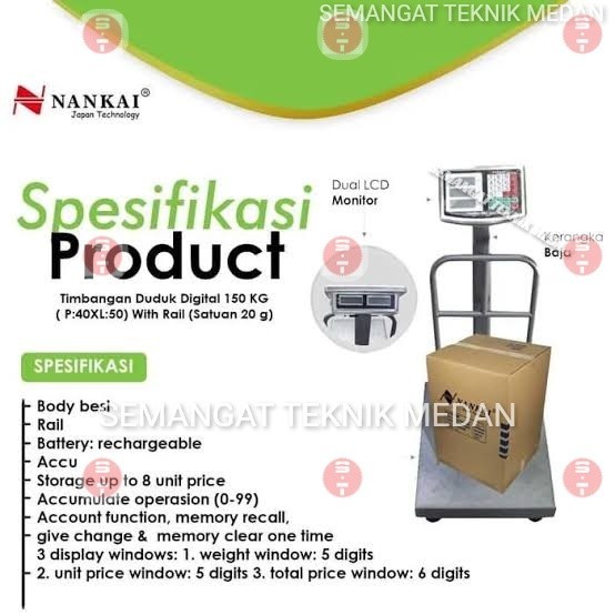 

newgan!! TIMBANGAN DUDUK LANTAI LAUNDRY DIGITAL SCALE 150KG 150 KG NANKAI