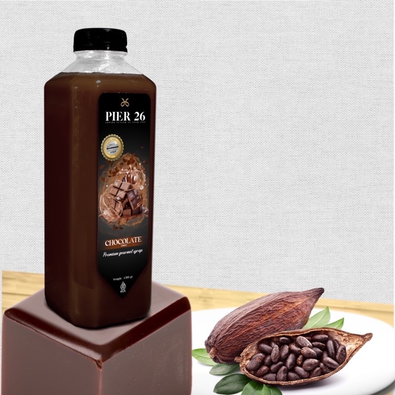 

chocolate syrup Pier 26 1.300gr premium gourmet sirup varian rasa cokelat