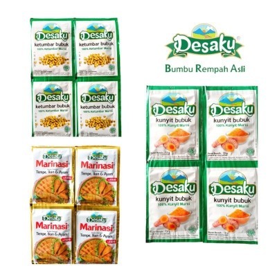 

Paket 6 Desaku Bumbu bubuk Kunyit Ketumbar Marinasi Ayam Tempe Ikan sachet