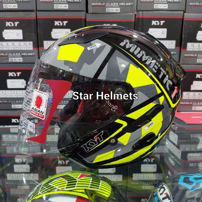 Helm Kyt Galaxy Motif #4 Black / Yellow Fluo