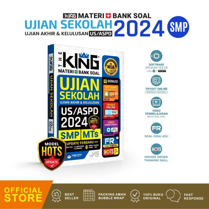 

BUKU SMP 2024 THE KING MATERI BANK SOAL UJIAN SEKOLAH US/ASPD SMP