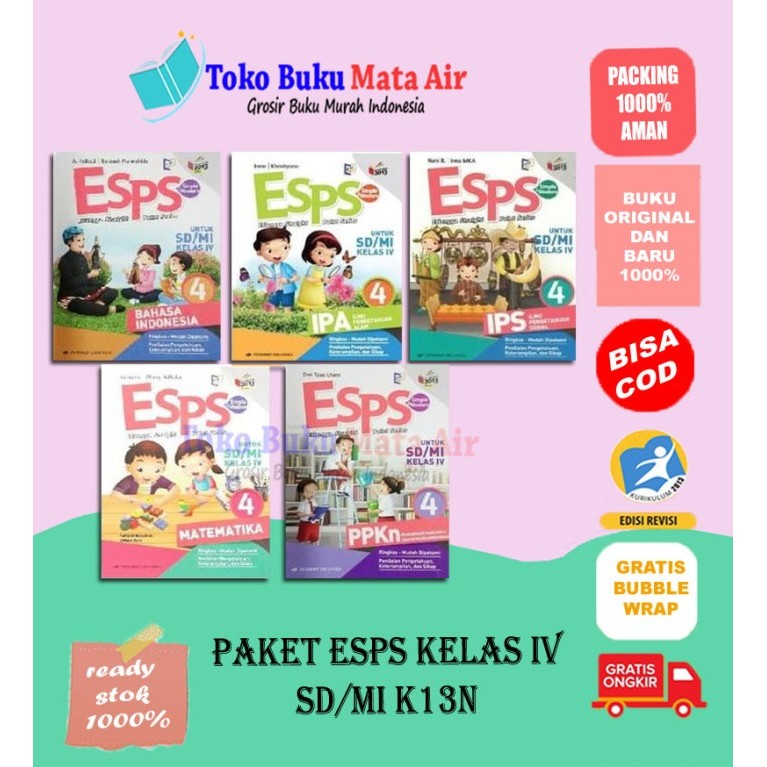 

BEST SELLER PAKET ESPS KELAS 4 SD K13N ERLANGGA ISI 5 BUKU
