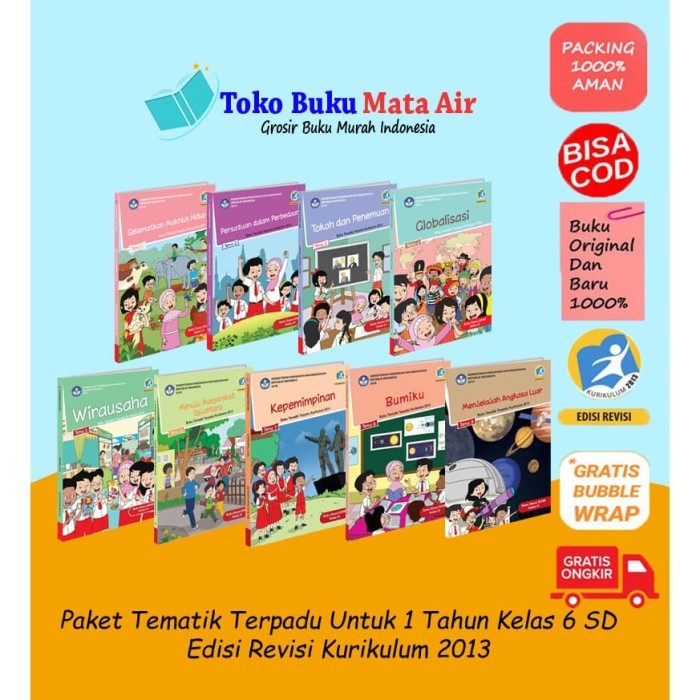 

BEST SELLER PAKET BUKU TEMATIK SD KELAS 6 PAKET 1 TAHUN K13 REV 2018