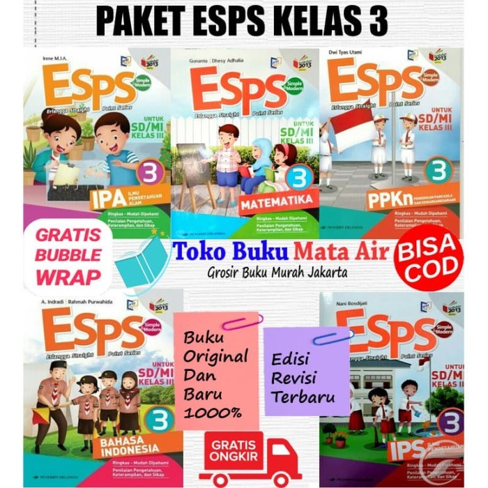 

BEST SELLER ORIGINAL PAKET ESPS KELAS 3 SD K13N ISI 5 BUKU ERLANGGA