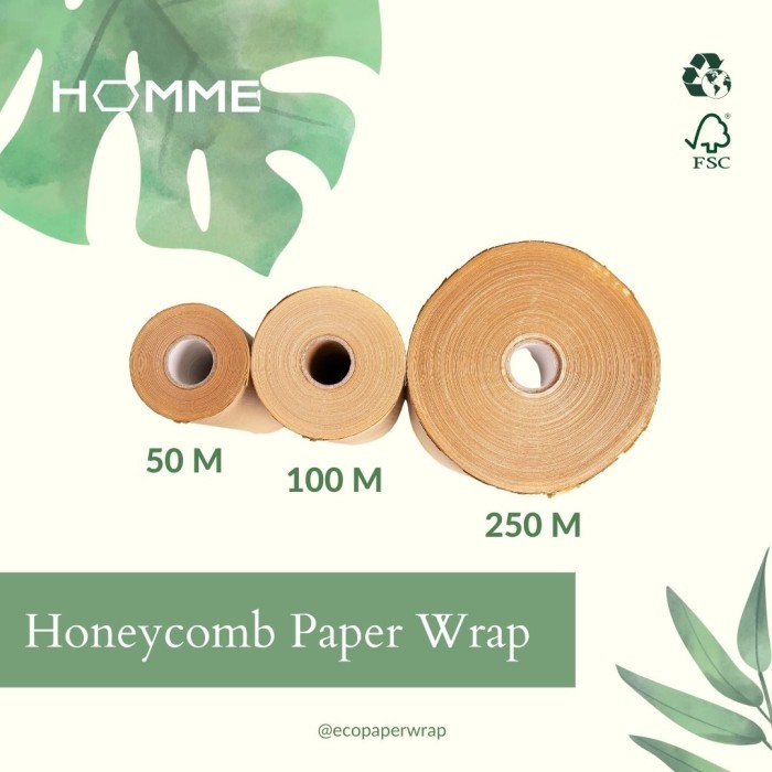 

[50 Meter] Homme Eco Wrap Honeycomb Bubblewrap Kertas Craft Paper Roll Terbaru