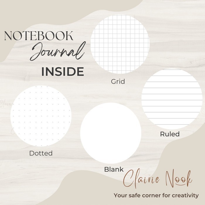 

Clairie Nook Aesthetic Bullet Journal Kit -Dekorasi Notebook Scrapbook