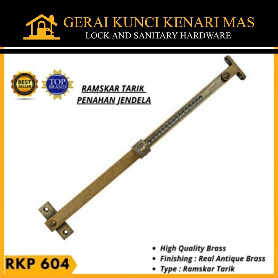 PALOMA Ramskar Penahan Jendela Lamskar Antik Brass Kuningan RKP 604