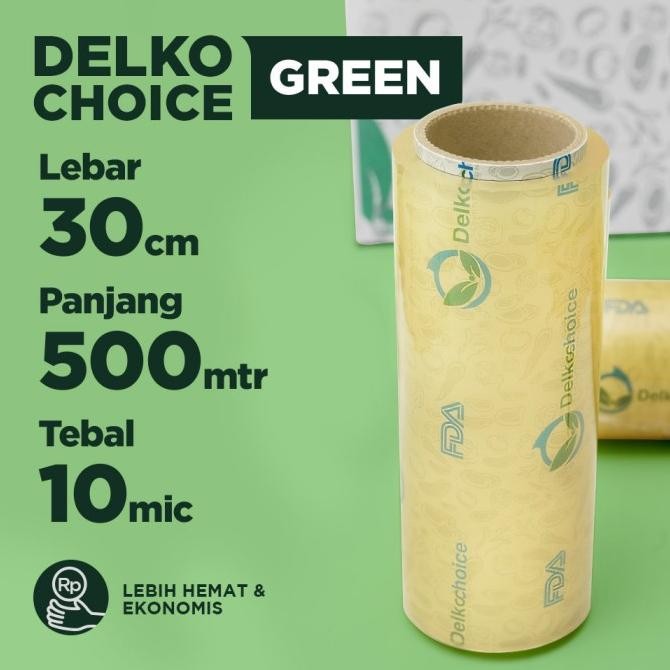 PLASTIK PEMBUNGKUS MAKANAN - FOOD WRAP / WRAPPING DELKOCHOICE GREEN 30