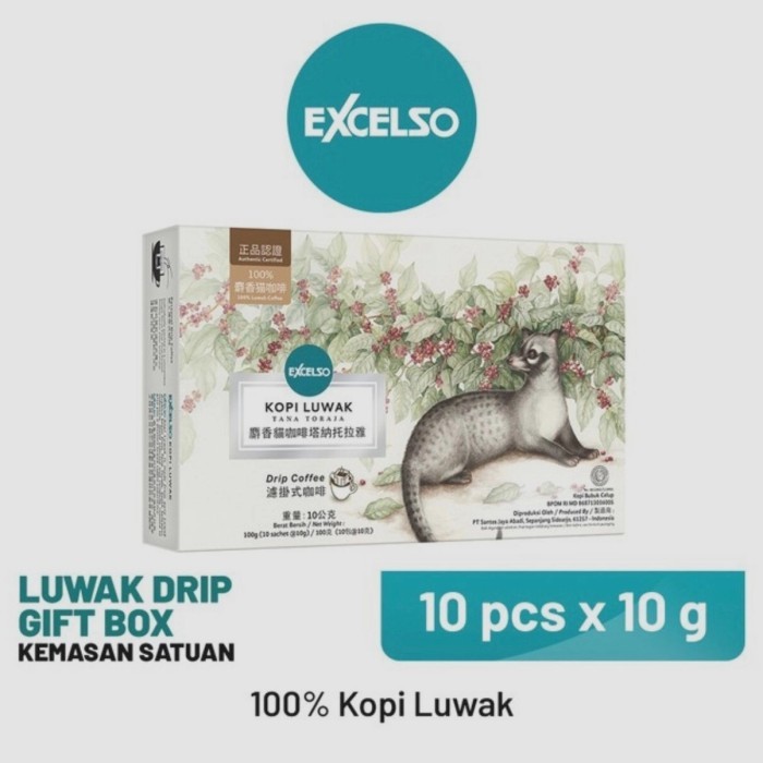 

Excelso Kopi Luwak Toraja Drip ( 10Sch X 10Gr )