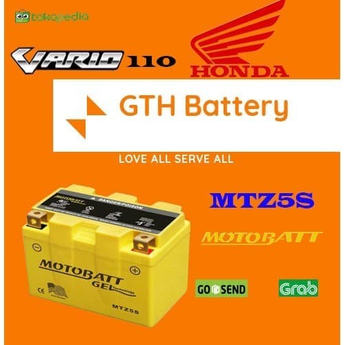 GTH AKI MOTOR HONDA VARIO 110 MOTOBATT MTZ5S AKI KERING