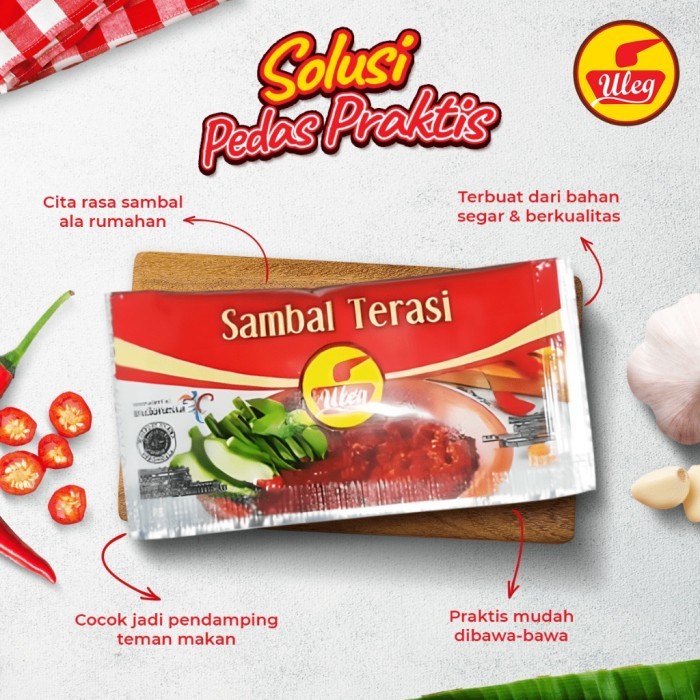 

Uleg Sambal Terasi Sachet Kecil 8 Gr (1 Dus Isi 300 Pcs) New