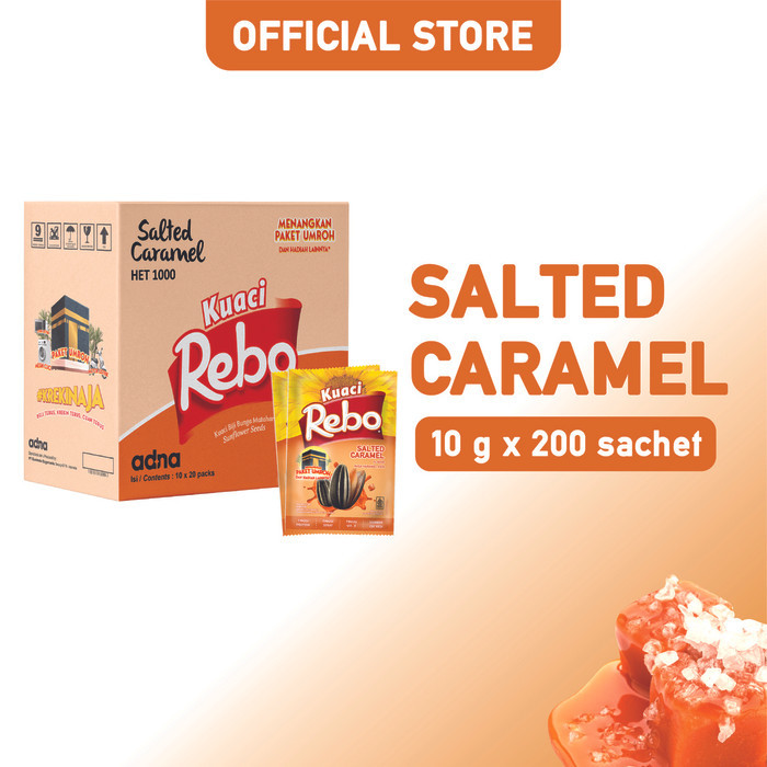 

Rebo Kuaci Rasa Caramel 10 Gram - 1 Dus (Isi 200 Sachet) Barangbaru
